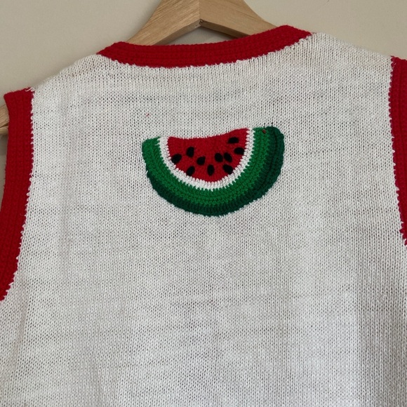 Eagle's Eye Festive Watermelon Knit Vest Vintage 4th of July - Picture 10 of 10
